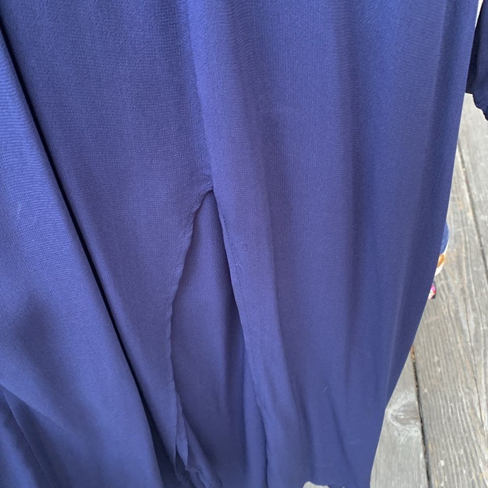 Reformation Dark Blue Long Sleeve Viscose Dress Size Small - Picture 4 of 5